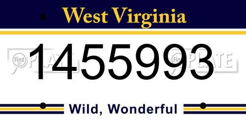 1455993 West Virginia License Plate