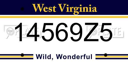 14569Z5 West Virginia License Plate