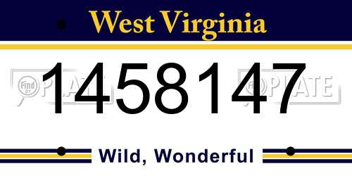 1458147 West Virginia License Plate