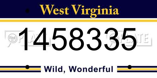 1458335 West Virginia License Plate