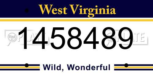 1458489 West Virginia License Plate