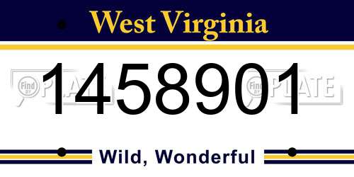 1458901 West Virginia License Plate
