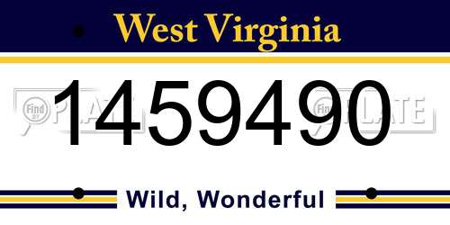 1459490 West Virginia License Plate