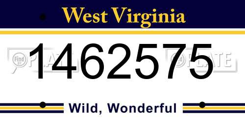 1462575 West Virginia License Plate