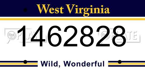 1462828 West Virginia License Plate