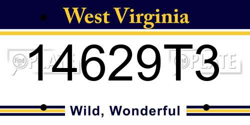 14629T3 West Virginia License Plate