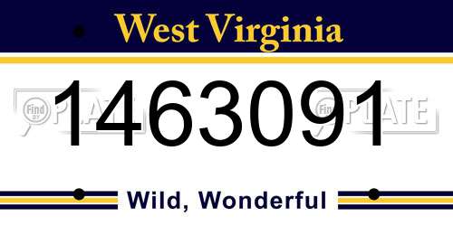 1463091 West Virginia License Plate