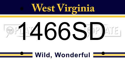 1466SD West Virginia License Plate