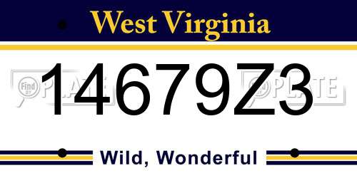 14679Z3 West Virginia License Plate