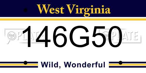 146G50 West Virginia License Plate