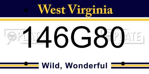 146G80 West Virginia License Plate