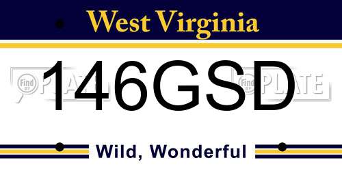 146GSD West Virginia License Plate