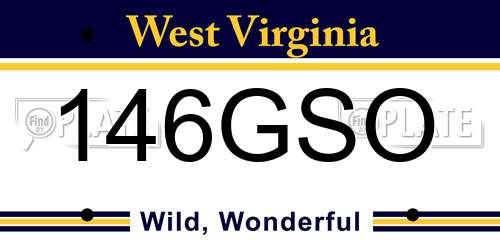 146GSO West Virginia License Plate