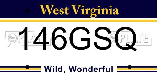 146GSQ West Virginia License Plate