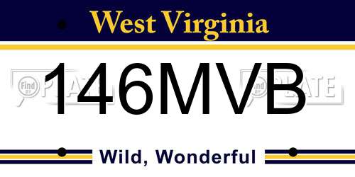 146MVB West Virginia License Plate