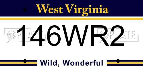 146WR2 West Virginia License Plate