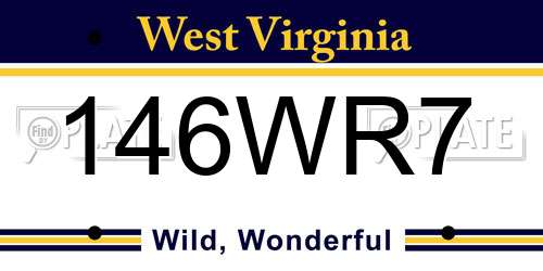 146WR7 West Virginia License Plate