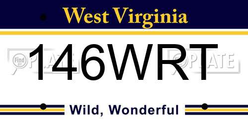146WRT West Virginia License Plate