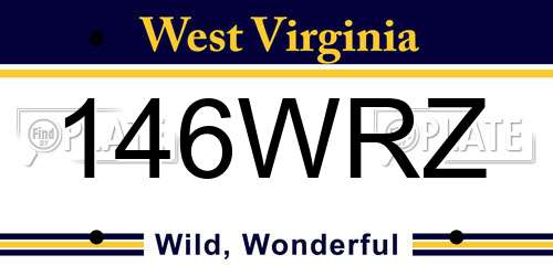 146WRZ West Virginia License Plate