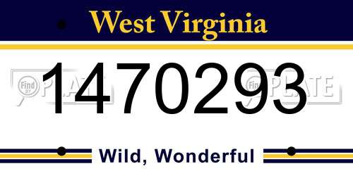 1470293 West Virginia License Plate
