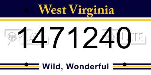 1471240 West Virginia License Plate