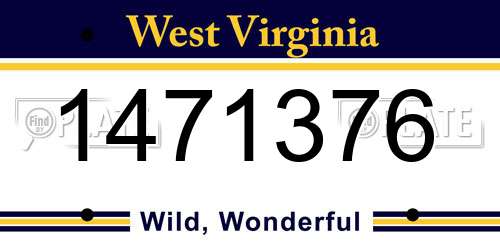 1471376 West Virginia License Plate