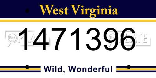 1471396 West Virginia License Plate