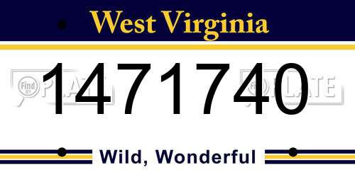 1471740 West Virginia License Plate