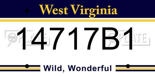 14717B1 West Virginia License Plate