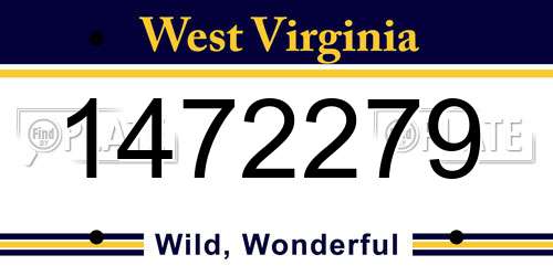 1472279 West Virginia License Plate