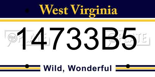 14733B5 West Virginia License Plate