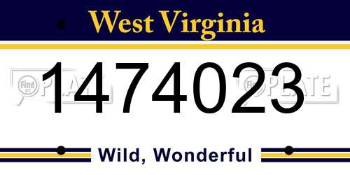 1474023 West Virginia License Plate