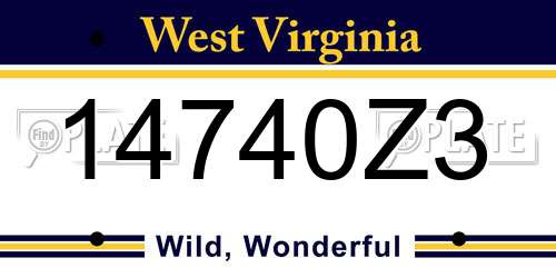 14740Z3 West Virginia License Plate