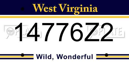 14776Z2 West Virginia License Plate