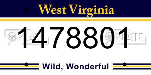 1478801 West Virginia License Plate