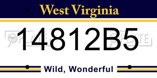 14812B5 West Virginia License Plate