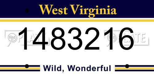 1483216 West Virginia License Plate