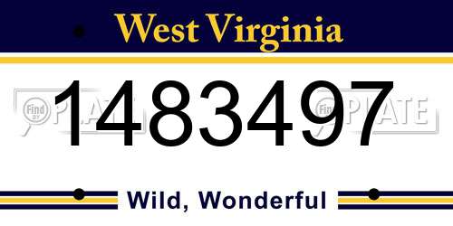 1483497 West Virginia License Plate