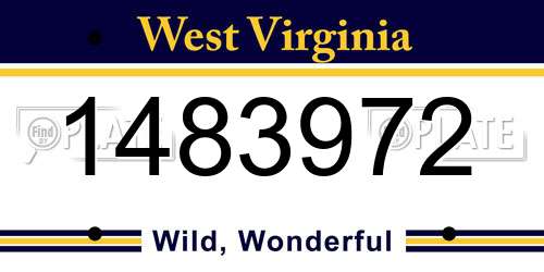 1483972 West Virginia License Plate
