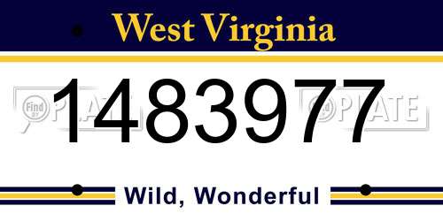1483977 West Virginia License Plate