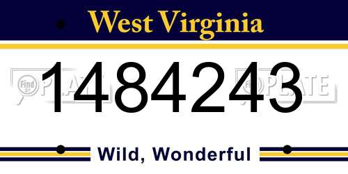 1484243 West Virginia License Plate