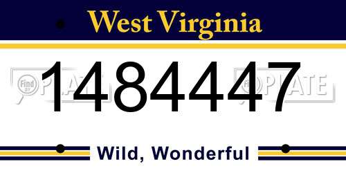1484447 West Virginia License Plate