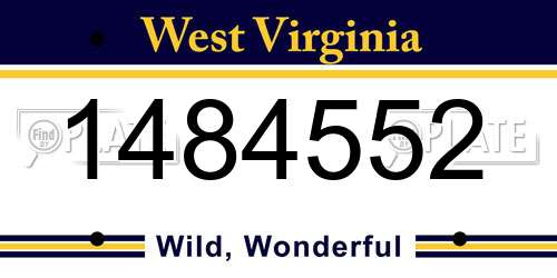 1484552 West Virginia License Plate