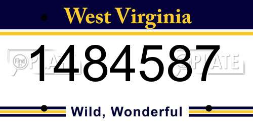 1484587 West Virginia License Plate