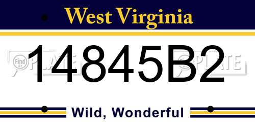 14845B2 West Virginia License Plate