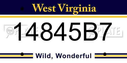 14845B7 West Virginia License Plate