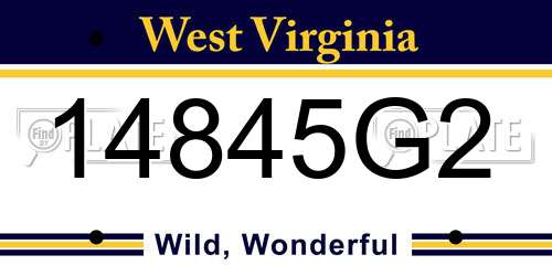 14845G2 West Virginia License Plate