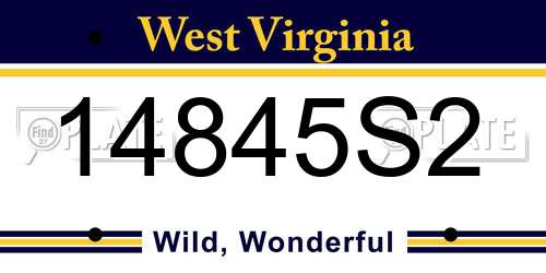 14845S2 West Virginia License Plate