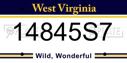 14845S7 West Virginia License Plate