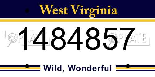 1484857 West Virginia License Plate